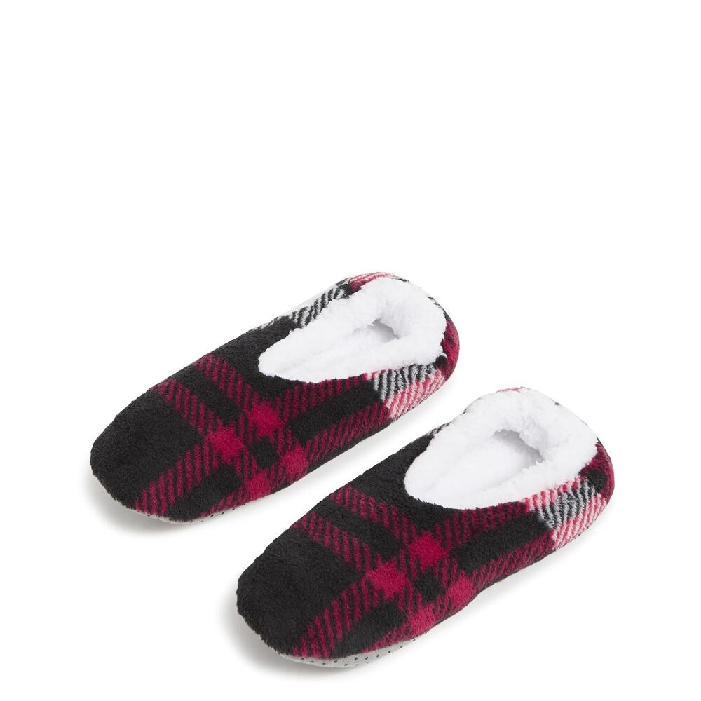 VERA BRADLEY WOMEN'S COZY LIFE NO SLIP SLIPPERS, FIREPLACE PLAID, US7-8